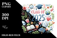 Class of 2025 Watercolor Elements Dove Clipart Product Image 3