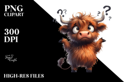 Funny Expressive Highland Cow PNG Product Image 2