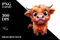 Expressive Highland Cow PNG Product Image 2