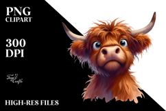 Expressive Highland Cow PNG Product Image 2