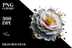 Golden Watercolor Flower PNG Product Image 2