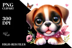 Baby Boxer with Big Eyes PNG Product Image 2
