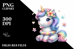 Cute Unicorn Clipart |T-shirt, Mug, Tumbler Product Image 3
