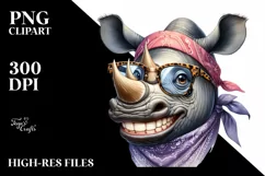Rhino Big Eyes Bandana es Clipart Product Image 3