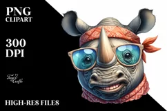 Rhino Big Eyes Bandana es Clipart Product Image 3