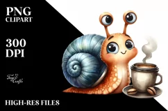 Funny Cute Snail Holding Cup of Coffee Product Image 3