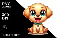 Colorful Baby Labrador Retriever PNG Product Image 3