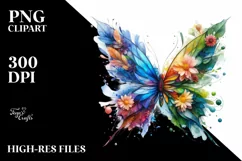 Abstract Vibrant Butterfly Made of , PNG Product Image 3