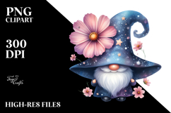 Cute GNOME with Cosmos PNG Product Image 2