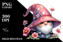 Cute GNOME with Cosmos PNG Product Image 2