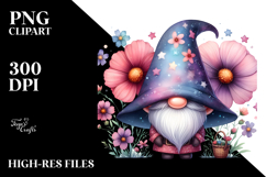 Cute GNOME with Cosmos PNG Product Image 2