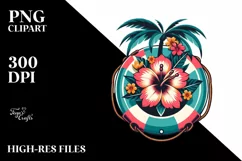 Retro Tropical Beach Buoy | Sublimation | PNG Clipart Product Image 3