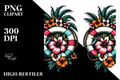 Retro Tropical Beach Buoy | Sublimation | PNG Clipart Product Image 3