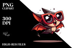 Silly Bat Jumping with Sunglasses, PNG Product Image 2