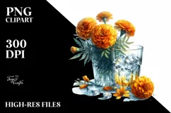 Watercolor Filled with Marigold | Clipart Product Image 1