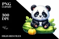 Funny Sitting Baby Panda | Sublimation | Clipart Product Image 1