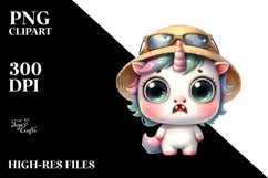 Cute Baby Unicorn Sun Hat | Sublimation | Clipart Product Image 1