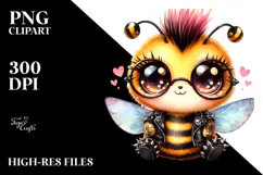 Punk Baby Bee with Big Eyes PNG Product Image 2