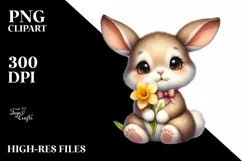 Rabbit | Bunny Flower, Clipart |T-shirt, Mug PNG Product Image 7