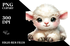 Cute Baby Lamb with Big Eyes, PNG Product Image 2