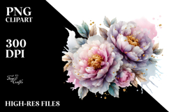 Peonies with Metallic PNG Product Image 2
