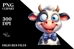 Colorful Cow with Party Hat, High-Res PNG Product Image 2