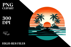 Retro Tropical Island Sunset, 20 oz Tumbler Product Image 2