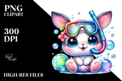 Cute Bunny in Bubble Bath, High-Res PNG Product Image 2