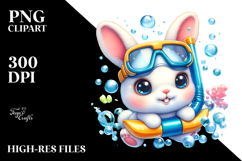 Cute Bunny in Bubble Bath, High-Res PNG Product Image 2