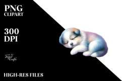 Napping Baby Dog on Moon PNG Product Image 2