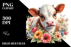 Baby Cow with Flowers Style Product Image 3