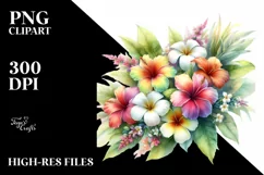 Hawayan Flowers Watercolor PNG Product Image 1