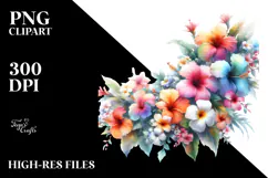Hawayan Flowers Watercolor PNG Product Image 2