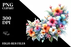 Hawayan Flowers Watercolor PNG Product Image 1