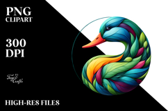 Vibrant Duck Made of Plant Leaves PNG Product Image 2