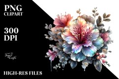 Shiny Azalea Clipart Design with Metallic Inserts Product Image 1