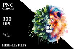 Abstract Vibrant Lion, PNG Product Image 1