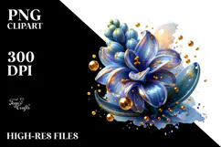 Abstract y Hyacinth with Golden Insertions PNG Product Image 2