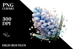 Abstract y Hyacinth with Golden Insertions PNG Product Image 2
