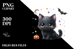 Vibrant Black Cat Drawing, Transparent PNG Product Image 2