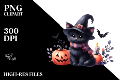 Vibrant Black Cat Drawing, Transparent PNG Product Image 2