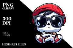Ridiculously Cute Cartoon Skull with Oversized Sunglasses Product Image 2