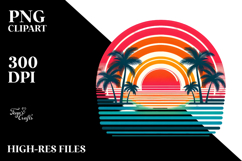 Retro Tropical Rainbow Sunset PNG Product Image 2