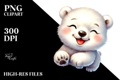 Energetic Polar Bear PNG Product Image 2