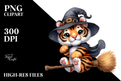 Baby Tiger Witch Broom Clipart Product Image 2