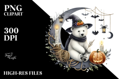 Polar Bear on Half Moon, Transparent PNG Product Image 2