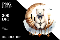 Polar Bear on Half Moon, Transparent PNG Product Image 2