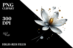Abstract Snowdrop with Golden Insertions, Transparent PNG Product Image 2