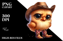 Expressive Chicken in Cowboy Boots | Clipart Product Image 2