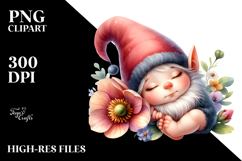 Digital Watercolor Cute Baby Gnome PNG Product Image 2